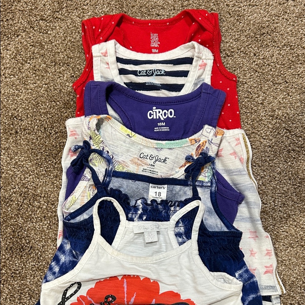 Cat & Jack Colorful Tank Top Bundle of 6 12-18 Months - Picture 8 of 8